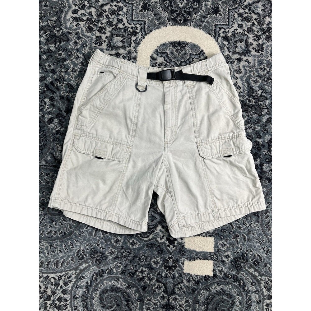 Vintage Wrangler Belted Shorts Mens Size 32 Tan Khaki Cotton Hero Originals Work